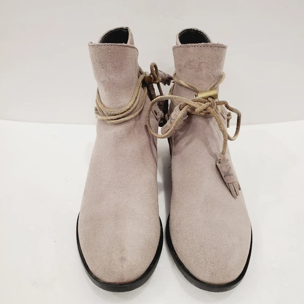 Sorel Farah Gray Suede Ankle Boots